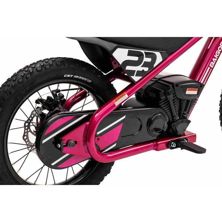 Girls 16 Inch Pink Off Road 24v Battery Phat-Boy Tyre Balance Bike - Image 7