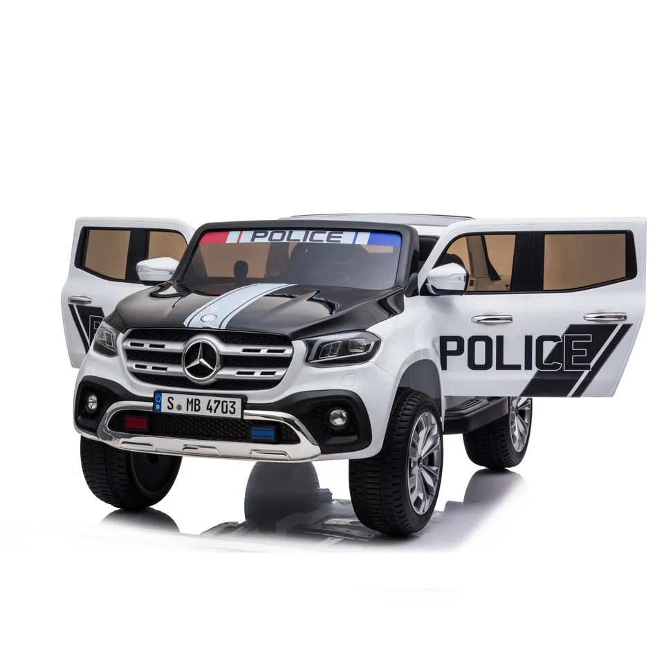 Kids 4WD 24v Ride on Mercedes X-Class Police Pick Up Truck